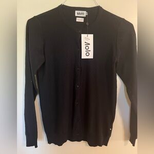 NWT MOLO Georgina black cotton cardigan, size 158/164